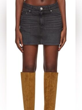 Ami Paris Low-Rise Denim Miniskirt